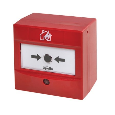 Apollo red manual fire alarm call point with resettable operating element