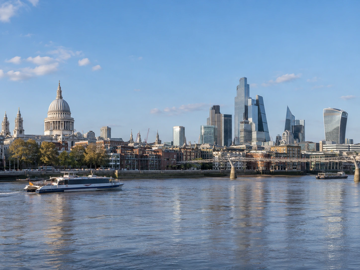 Illustrative London skyline with St Paul’s Cathedral and the River Thames